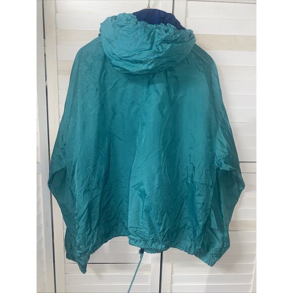 Vintage Honors Windbreaker Men’s Size XL Green Navy Hood 90’s Zip Front - Picture 7 of 9